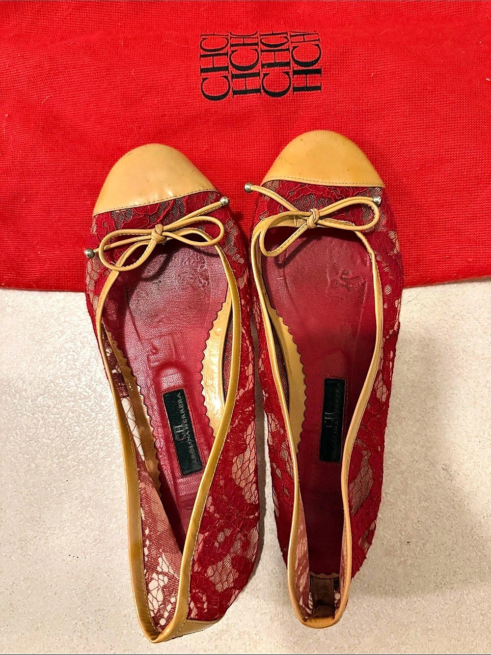 Carolina Herrera Ballet Flats in Red